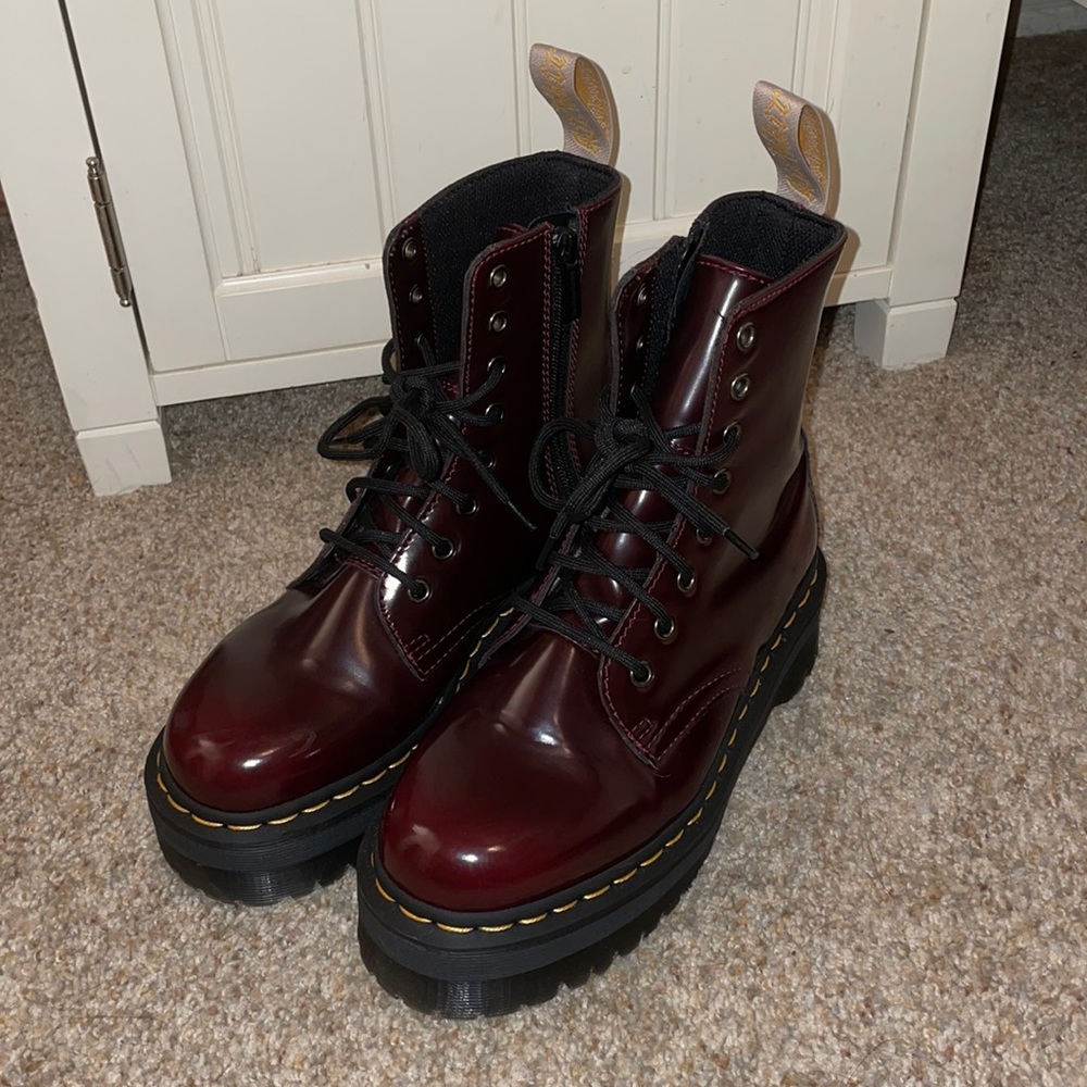 Platform doc martens | red/burgundy